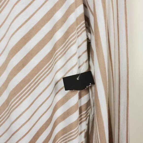 Kim Rogers Striped Top Womans Size M White Tan - Picture 5 of 8